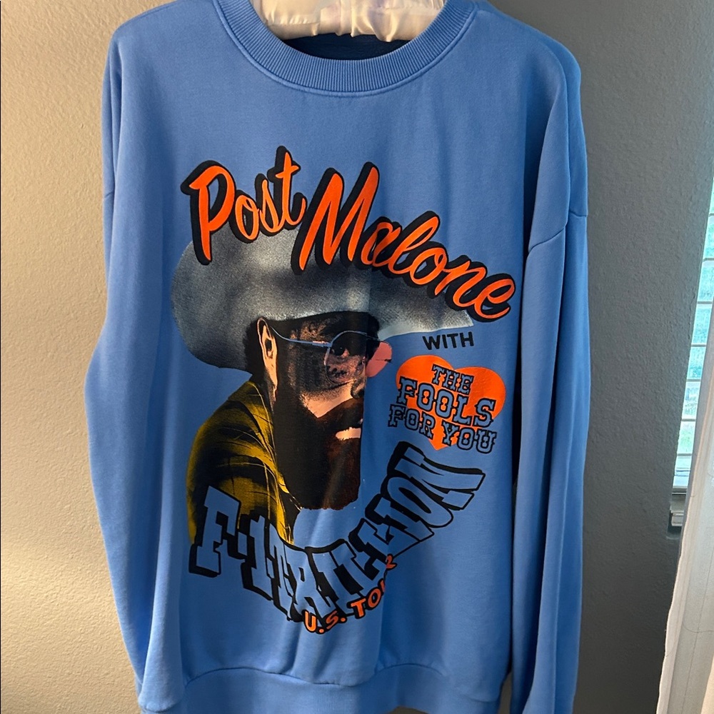 Post Malone Graphic Blue Sweatshirt